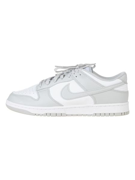 Nike Skórzane sneakersy "Dunk Low" w kolorze szaro-białym rozmiar: 47,5. Szare buty sportowe casual Nike, bez wzorów, z materiału, bez zapięcia. Za 334.60 zł.