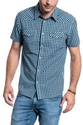 KOSZULA MĘSKA WRANGLER SS WESTERN SHIRT PARISIAN BLUE W5J04MX96 112130144. Niebieskie koszule Wrangler, m, bez wzorów, bez kołnierzyka, bez ramiączek. Za 129.99 zł.
