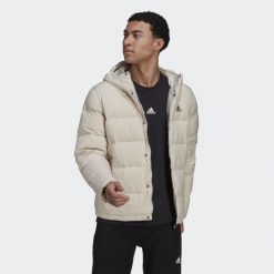 Kurtka zimowa męska Adidas Helionic. Szare kurtki Adidas, na zimę, m, bez wzorów, z puchu, bez kaptura. W wyprzedaży za 404.30 zł.