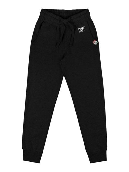 Spodnie dresowe z bawełna z sznurek regulacyjny na co dzień. Czarne bezrękawniki LEONE 1947 APPAREL, bez wzorów, z bawełny, bez kołnierzyka, bez ramiączek. Za 42.06 zł.