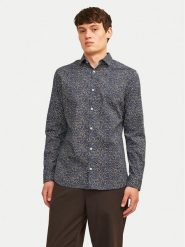 Jack&Jones Koszula Blackpool 12260625 Granatowy Slim Fit. Niebieskie koszule Jack&Jones, m, bez wzorów, z bawełny, bez kołnierzyka, bez ramiączek. Za 119.99 zł.