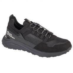 Buty do chodzenia męskie Jack Wolfskin Dromoventure Athletic. Czarne buty turystyczne Jack Wolfskin, bez wzorów, z gumy, bez zapięcia, trekkingowe. Za 617.00 zł.