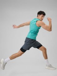 4F Spodenki treningowe szybkoschnące męskie - szare XL. Szare krótkie spodenki sportowe 4F, m, bez wzorów, z materiału. Za 169.99 zł.