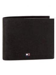 Tommy Hilfiger Duży Portfel Męski Johnson Trifold AM0AM00665 Czarny. Czarne portfele Tommy Hilfiger, bez wzorów, z nubiku. Za 319.99 zł.
