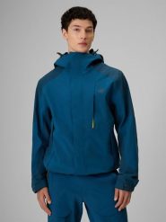 4F Kurtka trekkingowa membrana 8000 męska - granatowa S. Niebieskie kurtki 4F, l, bez wzorów, z materiału, bez kaptura. Za 499.99 zł.