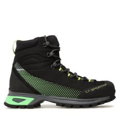 Trekkingi La Sportiva. Czarne botki sznurowane La Sportiva, bez wzorów, bez obcasa, bez zapięcia. Za 989.99 zł.