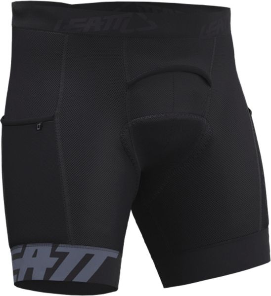 Spodenki wewnętrzne z pampersem LEATT Short Liner MTB 3.0. Czarne krótkie spodenki sportowe LEATT, xs, bez wzorów, z materiału. Za 399.00 zł.