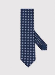 PAKO LORENTE – Granatowy krawat męski w drobny wzór. Niebieskie krawaty i muchy Pako Lorente, bez wzorów, z poliesteru. Za 99.99 zł.
