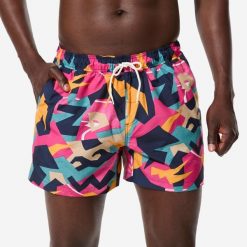 Spodenki surfingowe męskie Decathlon 100 15" Retrovo. Niebieskie odzież kąpielowa Decathlon, l, bez wzorów, z materiału, sportowe. Za 49.99 zł.