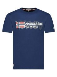 Geographical Norway Koszulka "Jaramont" w kolorze granatowym rozmiar: L. Niebieskie bezrękawniki Geographical Norway, l, bez wzorów, z bawełny, bez kołnierzyka, bez ramiączek. Za 84.21 zł.