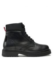 Tommy Jeans Trzewiki EM0EM01446 Czarny. Czarne botki sznurowane Tommy Jeans, bez wzorów, z jeansu, bez obcasa, bez zapięcia. Za 644.79 zł.