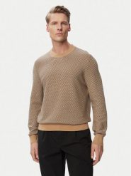 BOSS Sweter H-Lofranco 50565565 Beżowy Regular Fit. Brązowe swetry rozpinane Boss, l, bez wzorów, z bawełny, bez kołnierzyka, bez ramiączek. Za 699.99 zł.