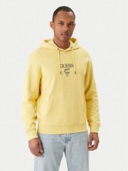 Guess Jeans Bluza M6RQ26 KCPR1 Żółty Regular Fit. Żółte bluzy Guess Jeans, m, z aplikacjami, z bawełny, bez kaptura. Za 379.99 zł.