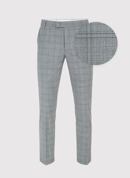 PAKO LORENTE – Szare spodnie garniturowe w kratę. Szare eleganckie spodnie Pako Lorente, bez wzorów, z lycry. Za 349.99 zł.