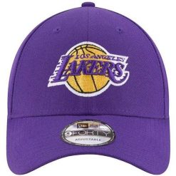 Czapka Z Daszkiem Dla Dorosłych Unisex New Era. Fioletowe czapki z daszkiem LOS ANGELES LAKERS, bez wzorów. Za 164.99 zł.