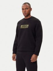 Armani Exchange Bluza XM001892 AF10818 MC237 Czarny Regular Fit. Czarne bluzy Armani Exchange, m, bez wzorów, z bawełny, bez kaptura. Za 359.99 zł.