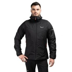 Kurtka trekkingowa męska Puez Catinaccio 2 Twr Hd. Czarne kurtki Salewa, m, bez wzorów, bez kaptura. W wyprzedaży za 867.65 zł.