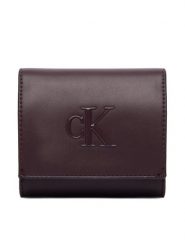 Calvin Klein Portfel Bold Ck Medium Bifold LV04F1156G Bordowy. Czerwone portfele CALVIN KLEIN, bez wzorów, ze skóry. Za 249.99 zł.
