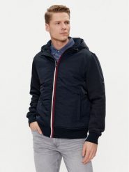 Tommy Hilfiger Kurtka przejściowa MW0MW31490 Granatowy Regular Fit. Niebieskie kurtki Tommy Hilfiger, m, bez wzorów, z bawełny, bez kaptura. Za 1,029.00 zł.
