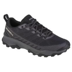 Męskie Buty Sportowe Speed Ecco. Czarne buty turystyczne Merrell, bez wzorów, z materiału, bez zapięcia, trekkingowe. Za 662.99 zł.