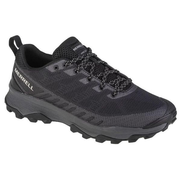 Męskie Buty Sportowe Speed Ecco. Czarne buty turystyczne Merrell, bez wzorów, z materiału, bez zapięcia, trekkingowe. Za 662.99 zł.