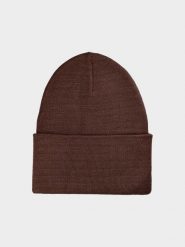4F Czapka zimowa uniseks - brązowa Uniwersalny. Brązowe czapki zimowe 4F, bez wzorów, z materiału. Za 59.99 zł.