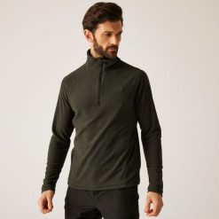 Męski lekki polar turystyczny Montes z zamkiem błyskawicznym do połowy. Zielone bluzy z polaru Regatta, m, bez wzorów, z polaru, bez kaptura. W wyprzedaży za 125.50 zł.