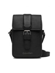 Calvin Klein Saszetka Leather Slim Flap Reporter LV04D3323G Czarny. Czarne torby na ramię CALVIN KLEIN, bez wzorów, ze skóry, bez dodatków. Za 699.99 zł.