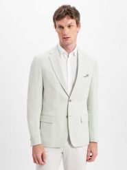 Nils Sundström Kurtka z zawartością lnu Mężczyźni Modern Fit zielony, 25. Zielone kurtki Nils Sundström, m, bez wzorów, z tkaniny, bez kaptura. Za 399.95 zł.