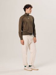 Rodier Wełniany sweter w kolorze brązowym rozmiar: M. Brązowe golfy Rodier, m, bez wzorów, z wełny, bez ramiączek. Za 282.99 zł.