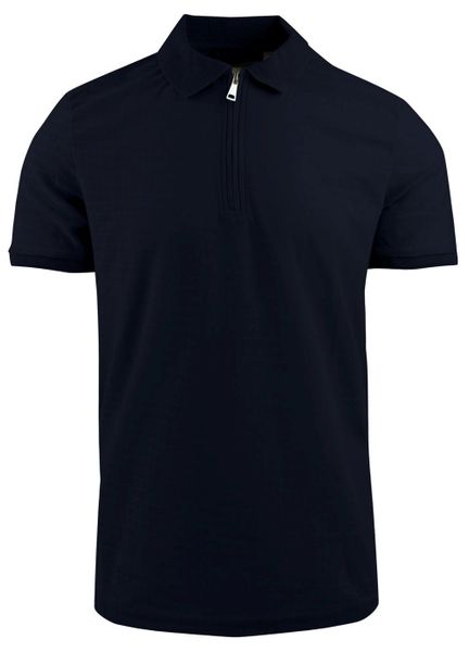 Dzianinowe Polo - Dekolt na Zamek - Brave Soul - Granat. Niebieskie koszulki polo Brave Soul, l, bez wzorów, z dzianiny, bez kołnierzyka, bez ramiączek. Za 99.00 zł.