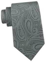 Krawat Męski - Angelo di Monti - Stalowy ze Wzorem Paisley. Szare krawaty i muchy Angelo di Monti, bez wzorów, z tkaniny. Za 45.00 zł.