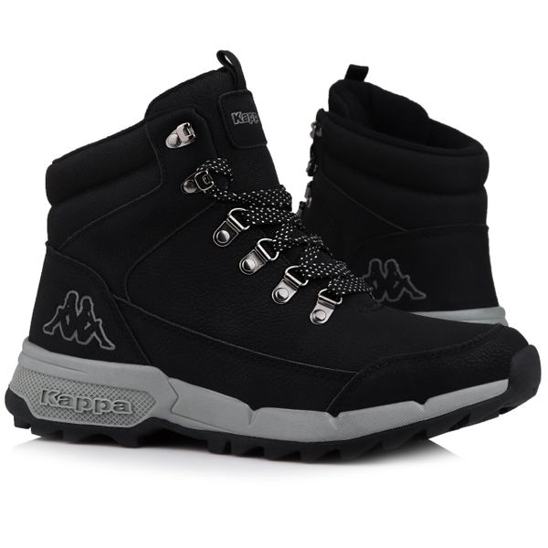 Buty męskie ocieplane Kappa TIBER. Czarne buty turystyczne Kappa, na jesień, bez wzorów, z gumy, przed kolano, bez zapięcia, trekkingowe. Za 352.20 zł.