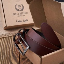 Pasek skórzany 130 CM brązowy PAOLO PERUZZI PG-03-BRBL-130. Brązowe paski Paolo Peruzzi, bez wzorów, z jeansu, eleganckie. Za 49.00 zł.