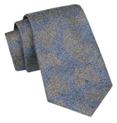 Modny Krawat Męski - Alties - Blady Niebieski i Beż, Melanżowa Struktura. Niebieskie krawaty i muchy Alties, bez wzorów, z tkaniny. Za 49.00 zł.