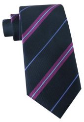 Klasyczny Krawat Klubowy - Alties - Granat w Prążek. Niebieskie krawaty i muchy Alties, bez wzorów, z tkaniny. Za 49.00 zł.