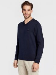 Tommy Hilfiger Sweter MW0MW28047 Granatowy Regular Fit. Niebieskie swetry rozpinane Tommy Hilfiger, m, bez wzorów, z bawełny, bez kołnierzyka, bez ramiączek. Za 559.99 zł.
