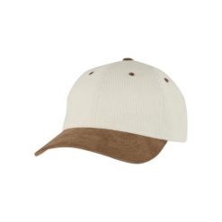 Czapka baseballowa z weluru Flexfit. Brązowe czapki z daszkiem FLEXFIT, bez wzorów, z bawełny. Za 136.50 zł.