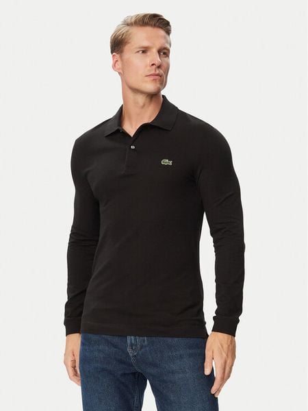 Lacoste Polo PH4013 Czarny Regular Fit. Czarne koszulki polo LACOSTE, m, bez wzorów, z bawełny, bez kołnierzyka, bez ramiączek. Za 539.99 zł.