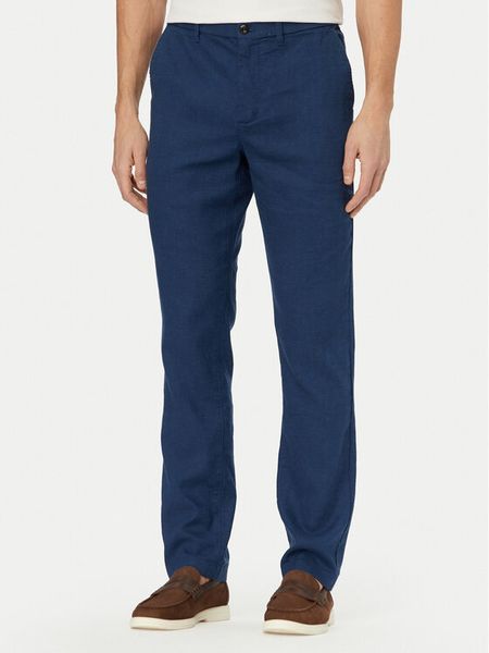 Tommy Hilfiger Chinosy Denton MW0MW42337 Niebieski Straight Fit. Niebieskie eleganckie spodnie Tommy Hilfiger, m, ze lnu. Za 361.99 zł.