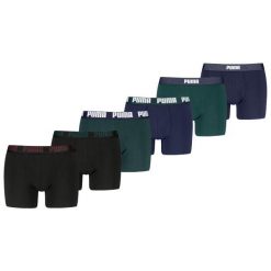 Puma bokserki męskie 6-pack Green / Navy / Black. Niebieskie bokserki Puma, m, bez wzorów, z bawełny. W wyprzedaży za 286.22 zł.