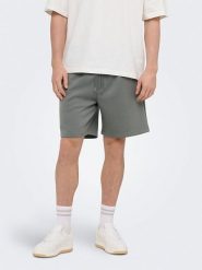 ONLY & SONS Szorty dresowe "Onsluca" w kolorze zielonym rozmiar: L. Zielone krótkie spodenki sportowe Only & Sons, l, bez wzorów, z dresówki. Za 83.42 zł.