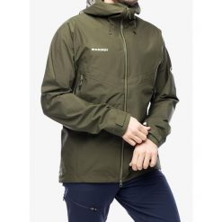 Kurtka z membraną męska Mammut Crater IV HS Hooded Jacket. Zielone kurtki Mammut, m, bez wzorów, bez kaptura. Za 1,874.95 zł.