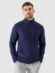 4F Polar ze stójką regular męski - granatowy L. Niebieskie bluzy z polaru 4F, na zimę, l, bez wzorów, z dzianiny, bez kaptura. Za 149.99 zł.