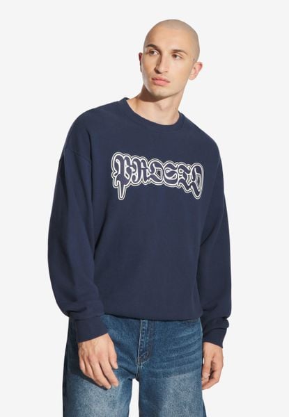 Bluza sportowa męska Prosto Graffiti Logo bez kaptura. Niebieskie bluzy bez kaptura Prosto., l, z aplikacjami, z bawełny, bez kaptura. Za 116.99 zł.
