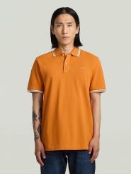 G-Star Koszulka polo w kolorze pomarańczowym rozmiar: M. Pomarańczowe koszulki polo G-Star, m, bez wzorów, z bawełny, bez kołnierzyka, bez ramiączek. Za 127.05 zł.