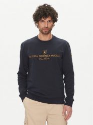 Aeronautica Militare Bluza 251FE2005F459 Granatowy Regular Fit. Niebieskie bluzy Aeronautica Militare, m, bez wzorów, z bawełny, bez kaptura. Za 369.99 zł.