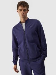 4F Bluza bejsbolówka bomberka męska - granatowa M. Niebieskie bluzy 4F, m, bez wzorów, z bawełny, bez kaptura. W wyprzedaży za 119.99 zł.