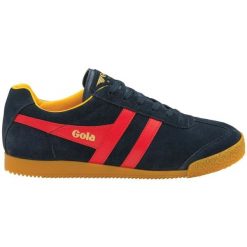 Sneakersy Gola Harrier. Czerwone buty sportowe casual Gola, bez wzorów, z materiału, bez zapięcia. Za 420.50 zł.