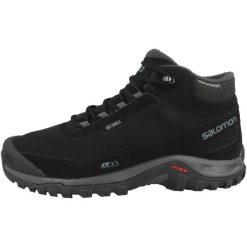 Buty trekkingowe męskie Salomon Shelter CS WP. Czarne buty trekkingowe Salomon, bez wzorów, z materiału, bez zapięcia, trekkingowe. Za 634.00 zł.